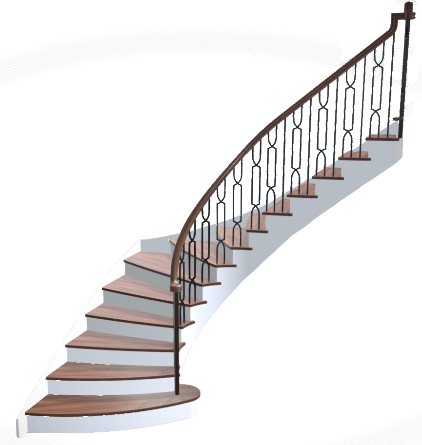 program do schodów Staircon – wizualizacja projektu schodów giętych